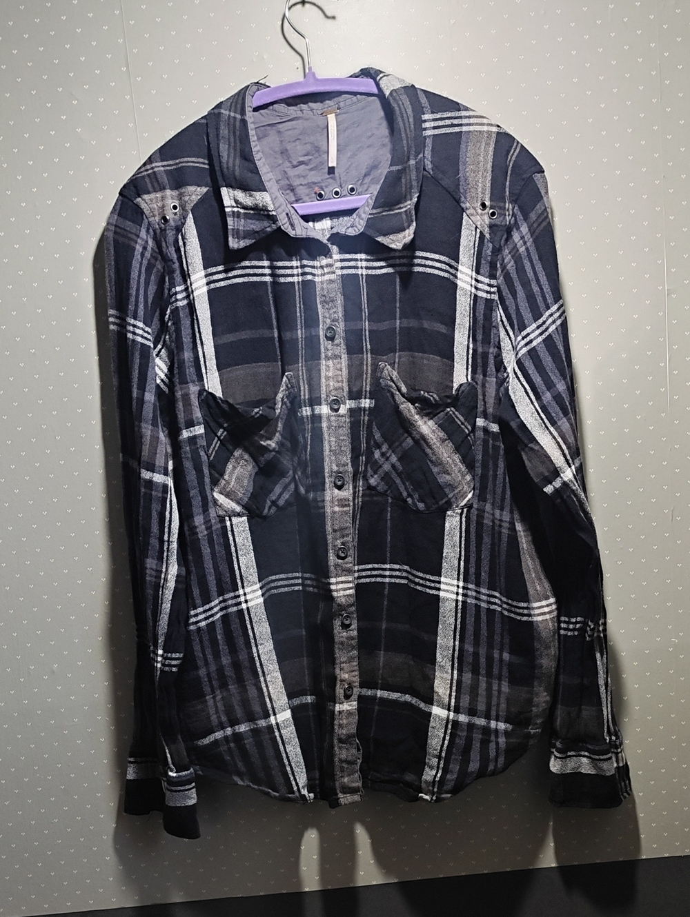 Free People Button Up Plaid Shirt